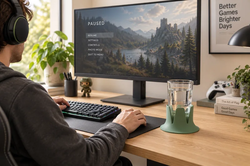 A clearer desk setup. AI lifestyle illustration.